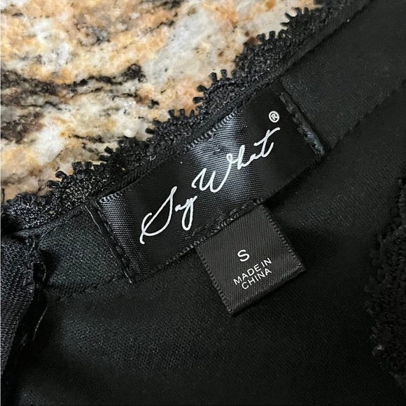 Say What Black Crinkle Gauze Crochet Maxi Dress Black Witch Goth Vampy S Boho - Picture 8 of 9